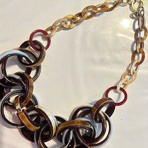 Chic Brown and Cream Link Necklace